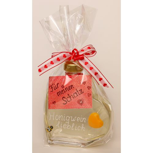 180ml Honigwein in Herzflasche